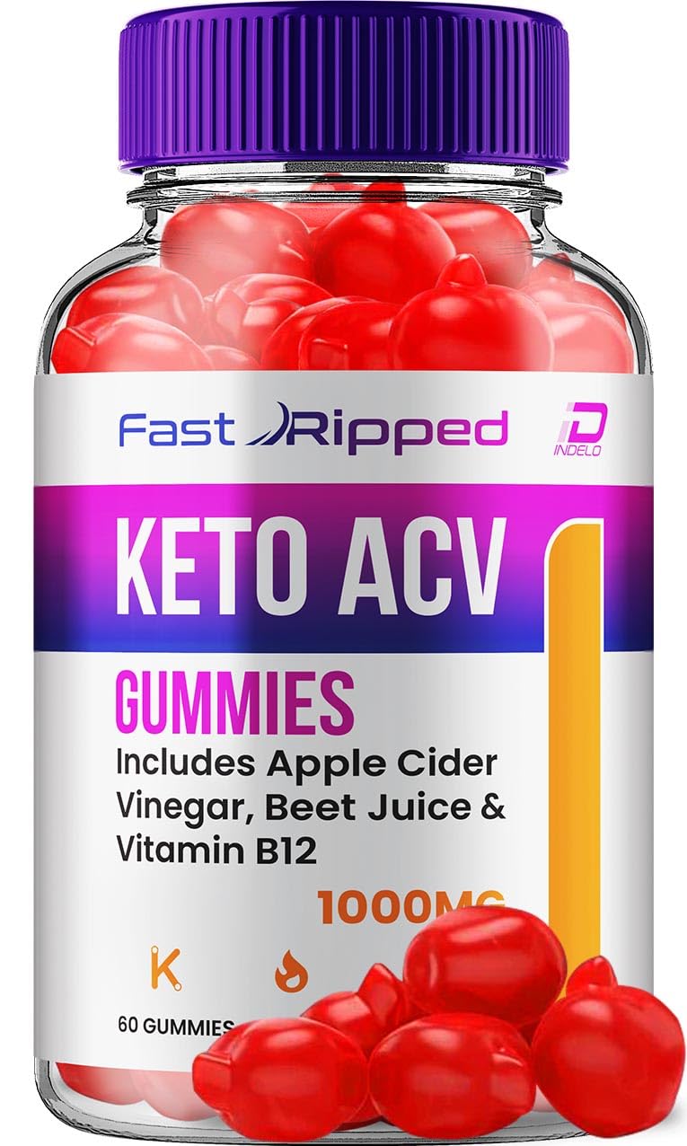 Indelo Fast Ripped ACV Gummies, 1000 mg Apple Cider Vinegar, 60 Gummies