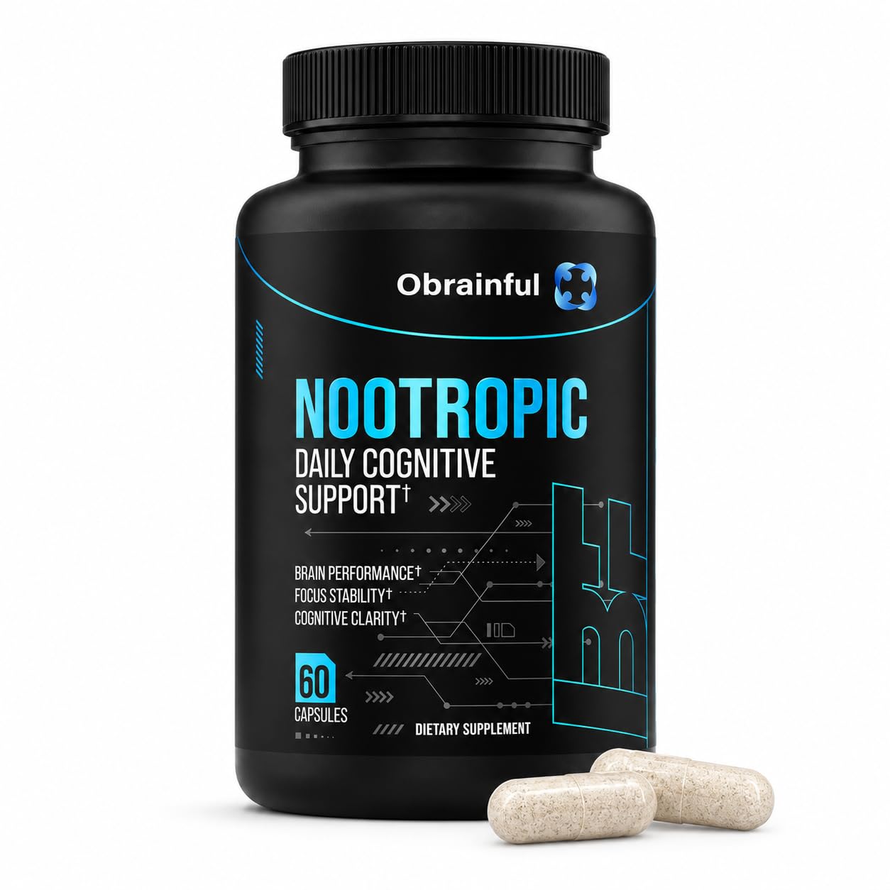 Obrainful Nootropic Brain Support Supplement Capsule 60 Count