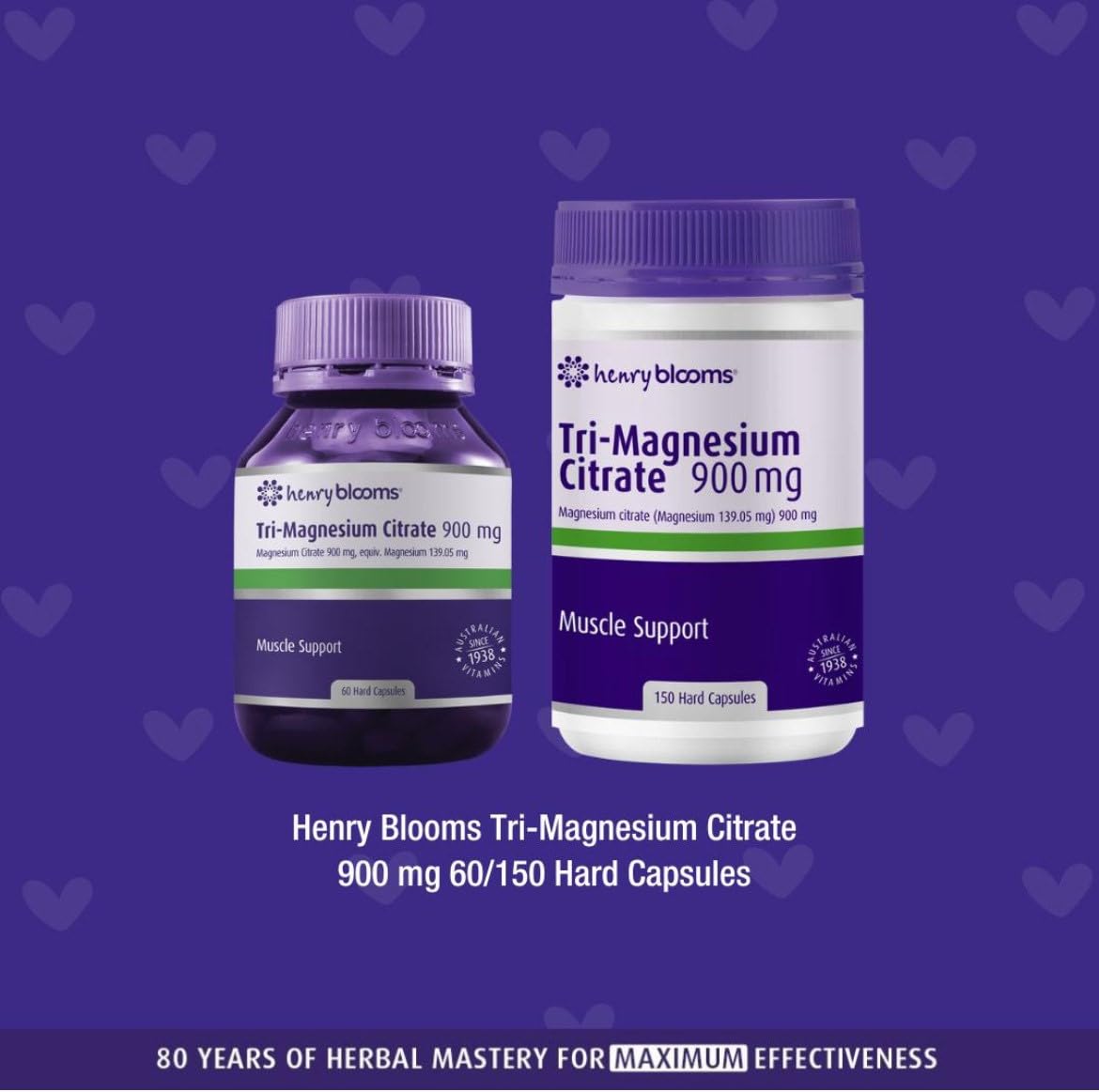 Henry Blooms Tri-Magnesium Citrate 900mg Capsules 1 Count