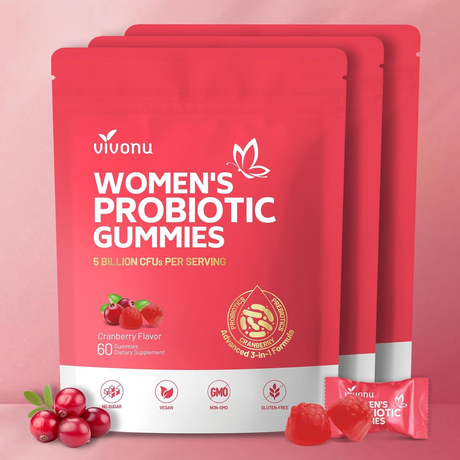 VivoNu Viginal Probiotic for Women Gummies, 1 Count