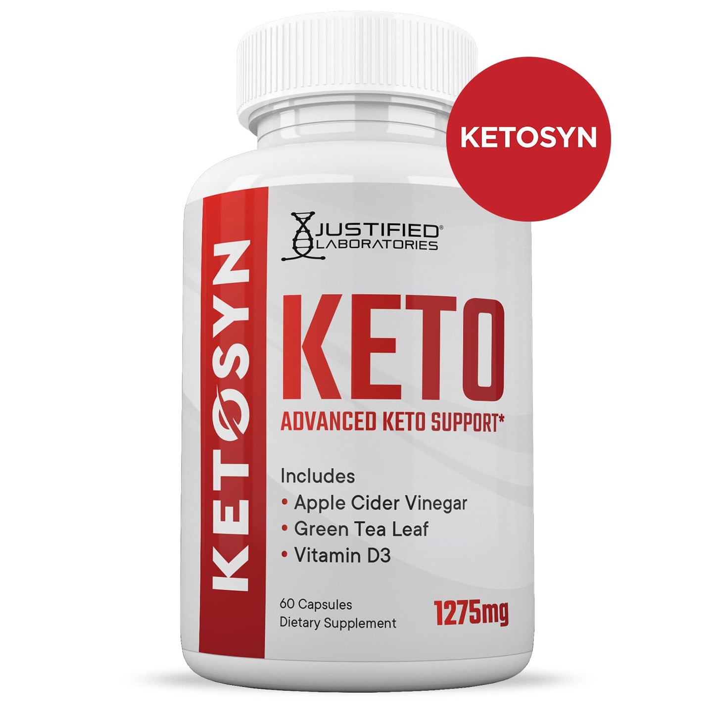 Justified Laboratories Ketosyn Keto ACV Pills 1275MG Keto Support Blend Capsules 120