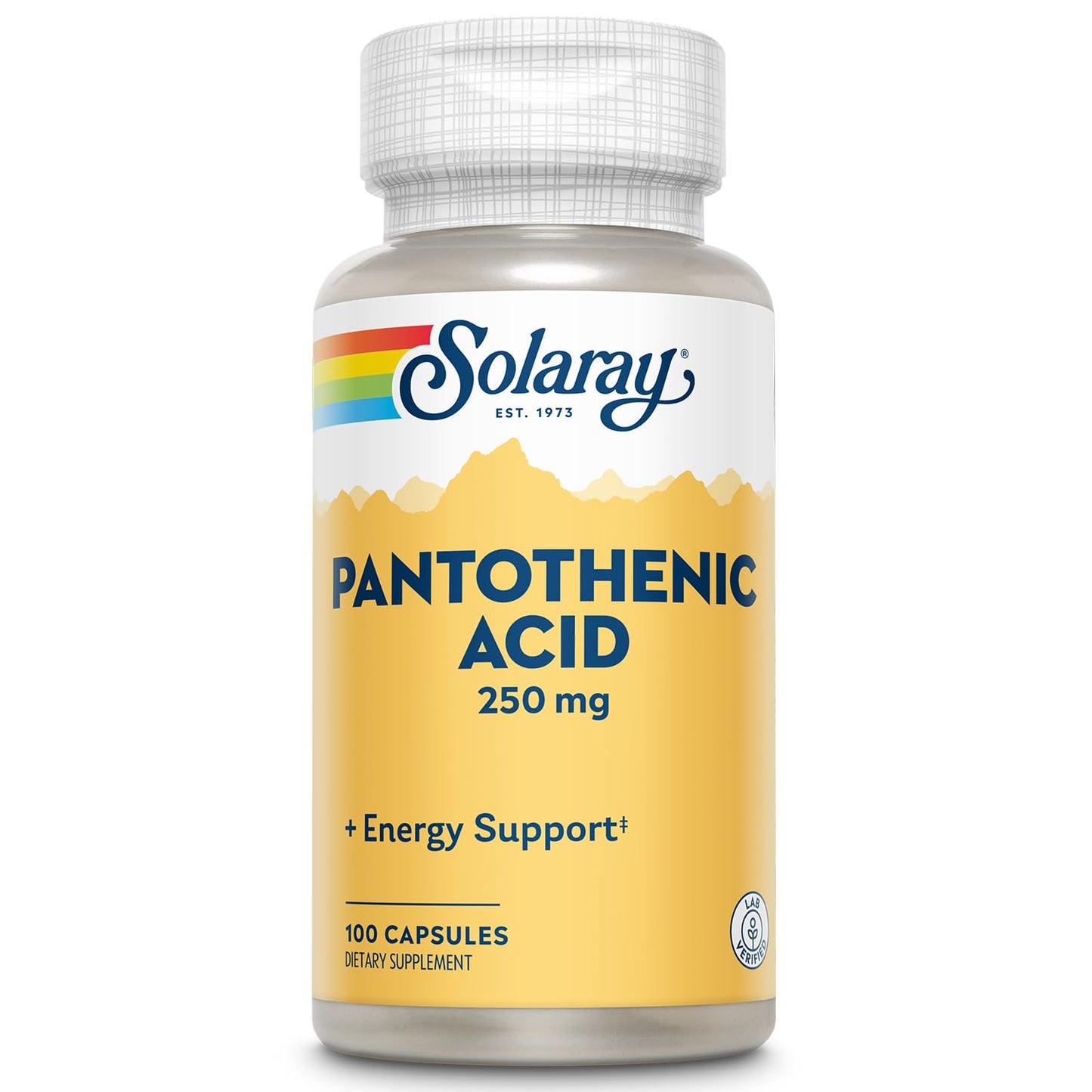 SOLARAY Pantothenic Acid 250mg Capsule 100 Count