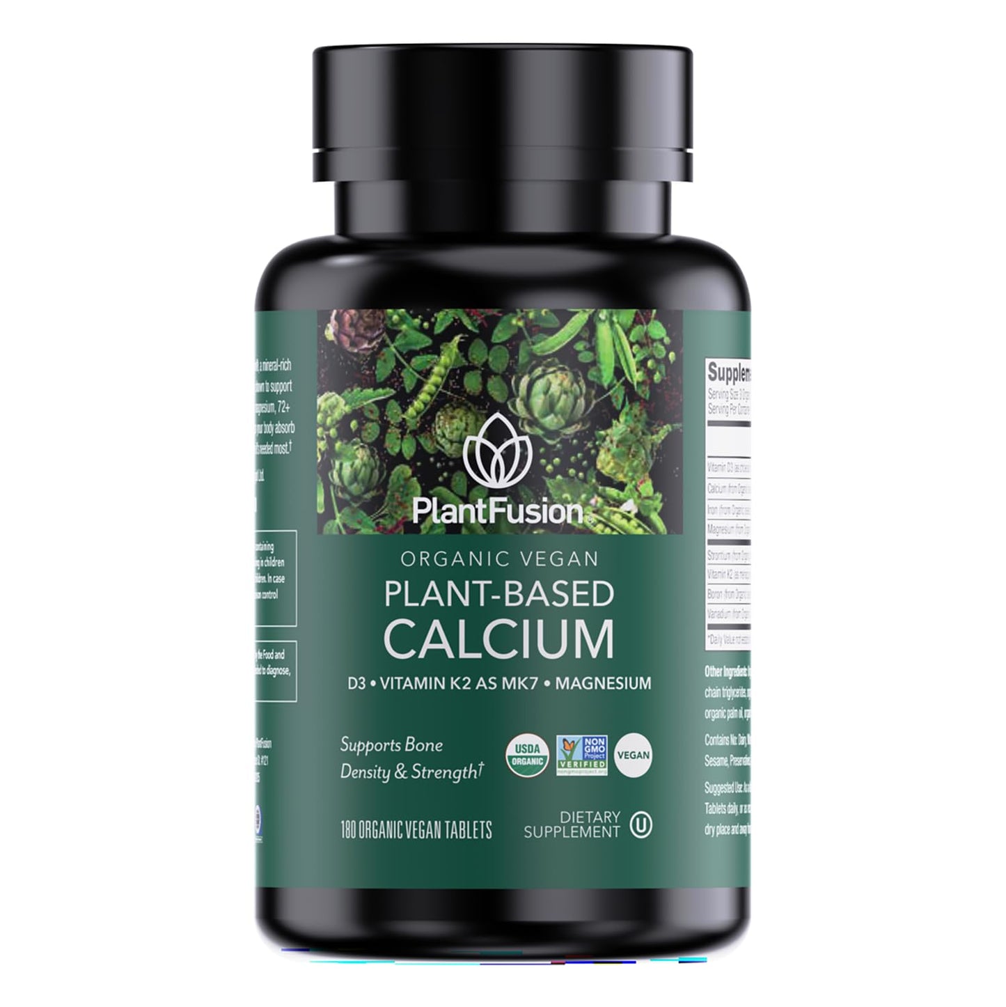 PlantFusion Organic Vegan Calcium Tablets, 180