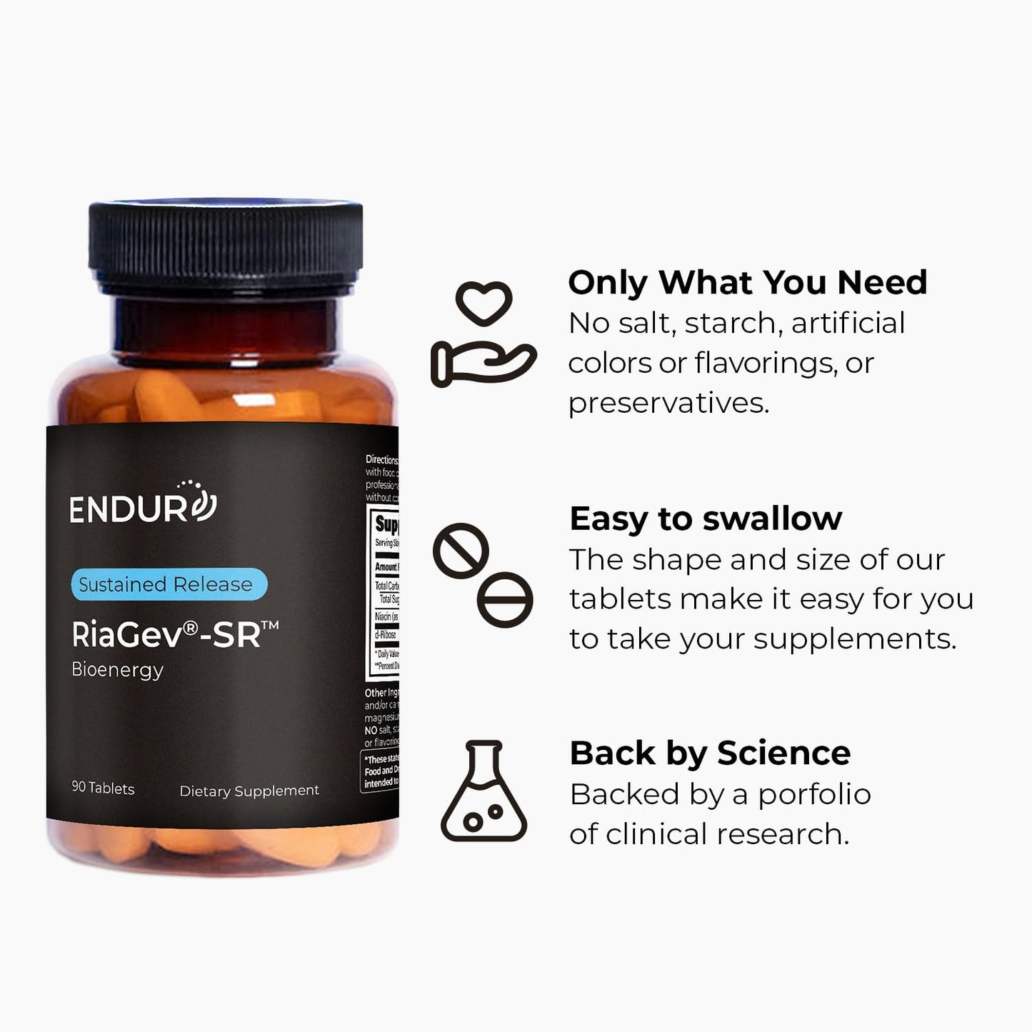 Endurance Products Ribose + B3 SR (Sustained Release) 600 mg - Riboside (NR) - NAD+ Booster, Niacinamide & Ribose for Cellular Energy & Healthy Aging Support - Optimal 5–7 HR Absorption - 90 Tablets
