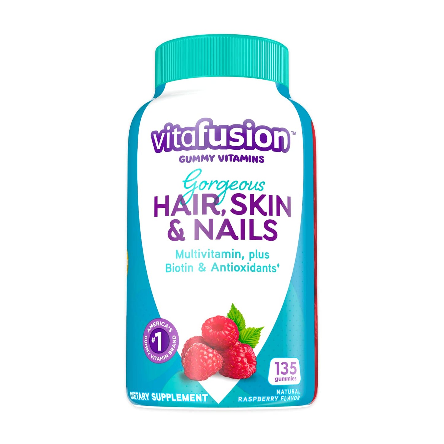Vitafusion Gorgeous Hair, Skin & Nails Multivitamin Plus Biotin, Vitamin B12 Gummies, 225