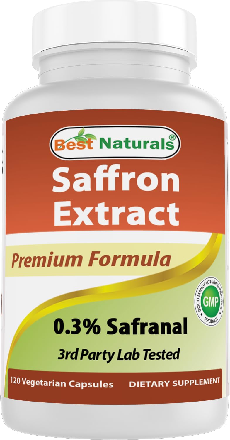 Best Naturals Saffron Extract 88.5 mg - 0.3% Safranal, 120 Capsules