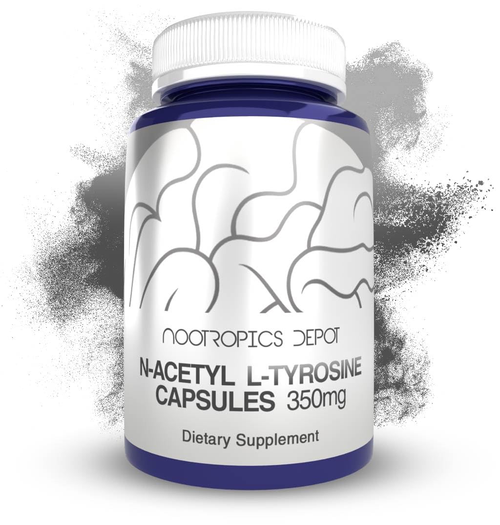 Nootropics Depot N-Acetyl L-Tyrosine Capsules 350 mg 120 Count