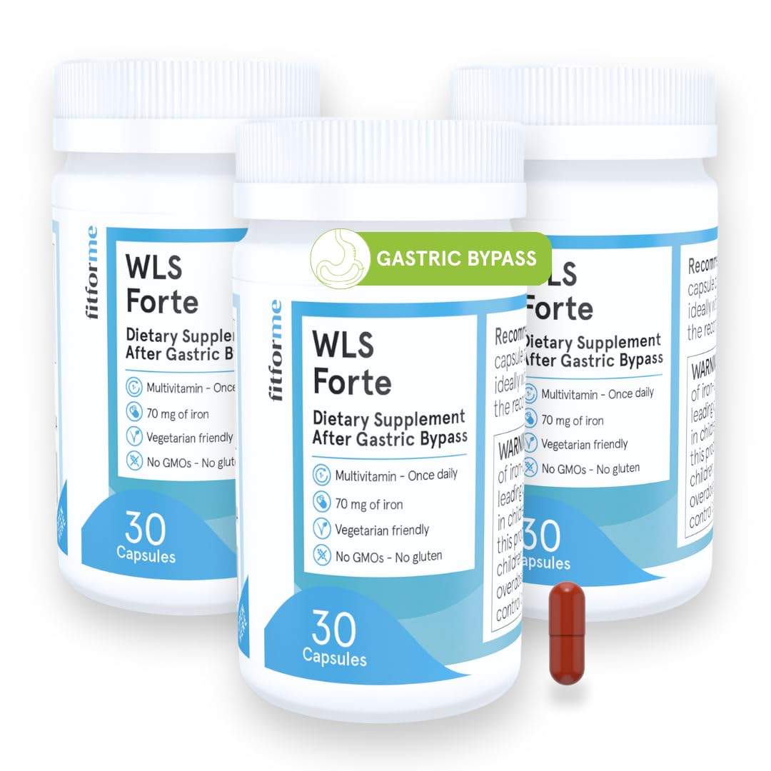 FitForMe Bariatric Multivitamins with Iron After Gastric Bypass One a Day WLS Forte CAPSULES, 90 Count