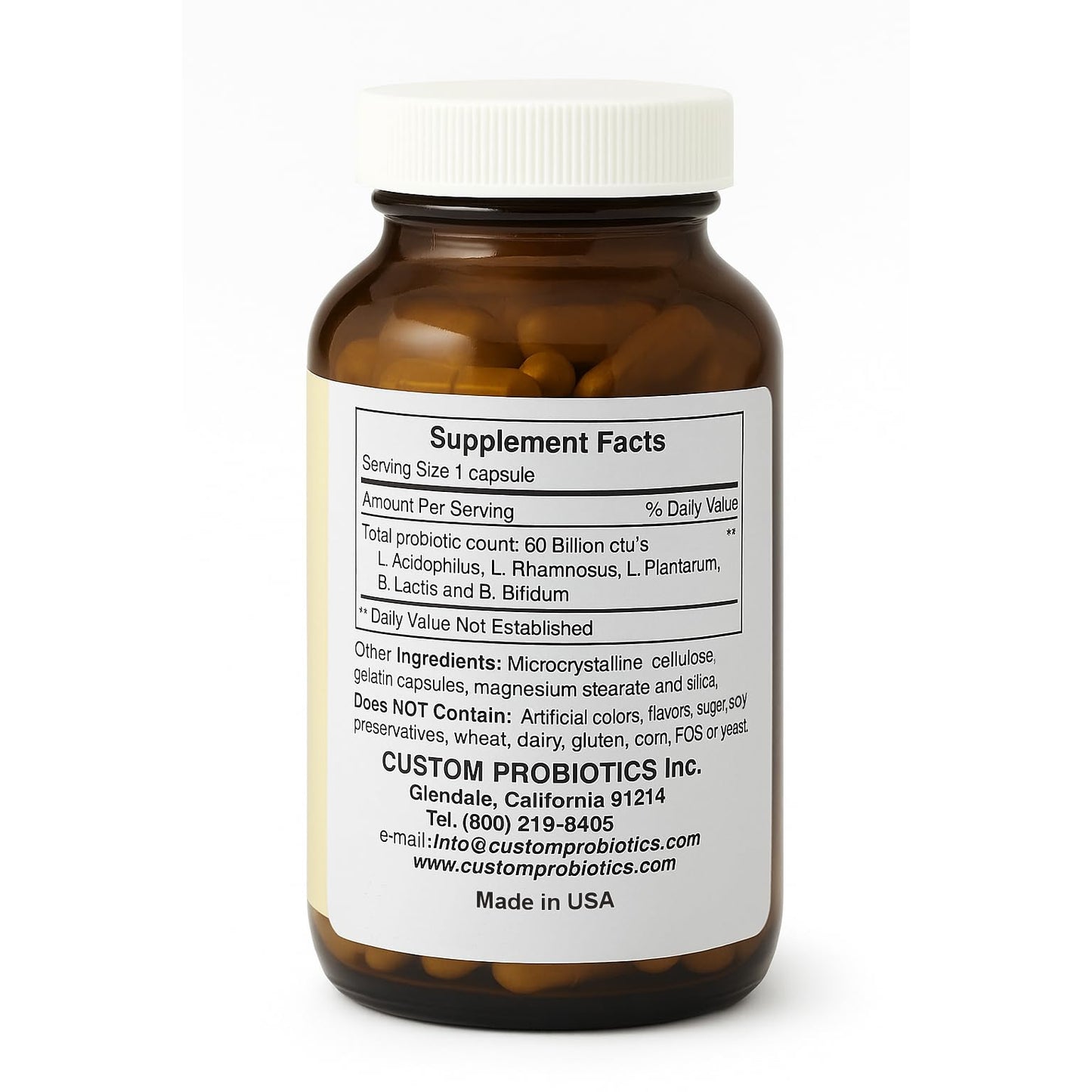 Custom Probiotics CP-1 Adult Formula Probiotic Capsule 90 Count