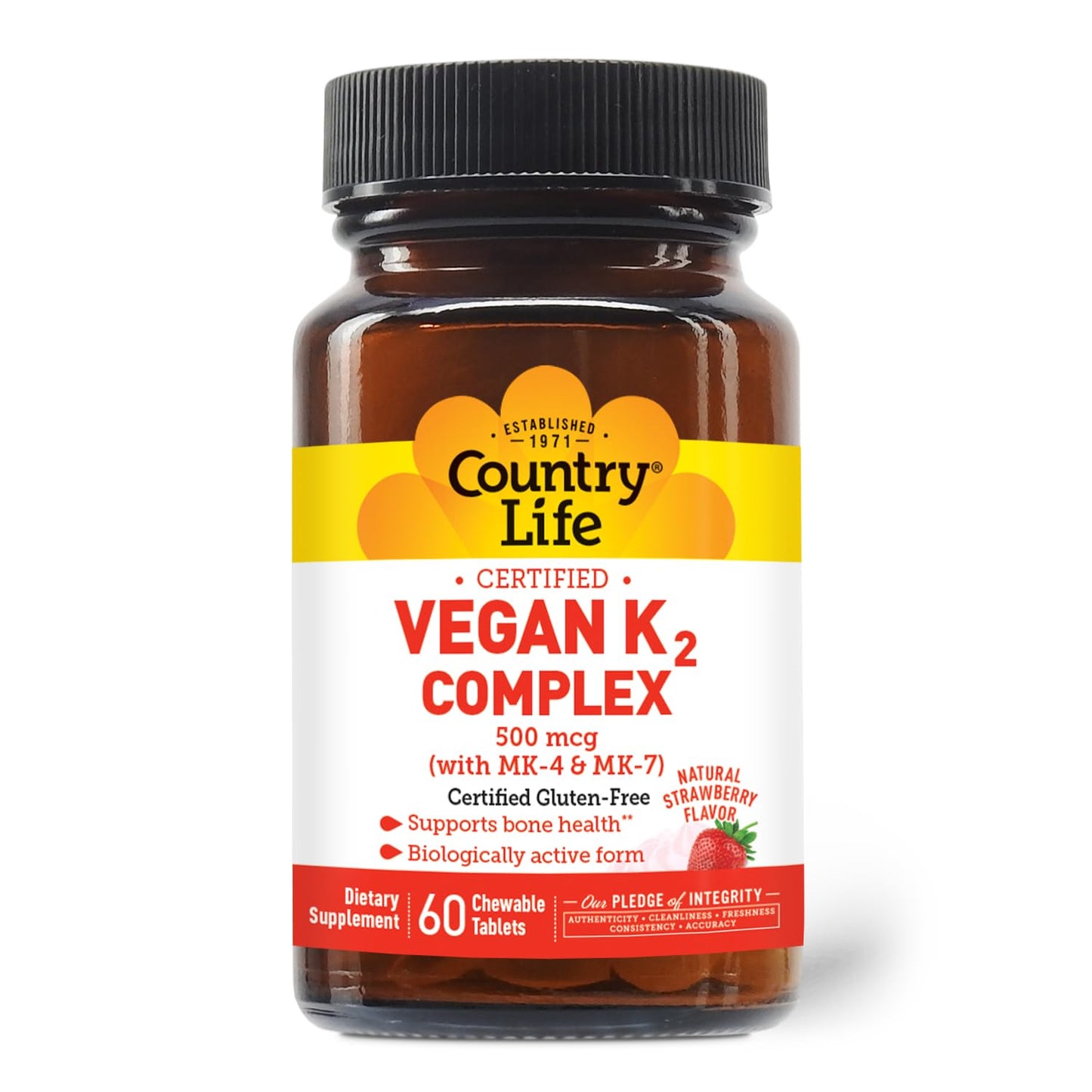 Country Life Vegan K2-500 mcg Tablet, 60 Count