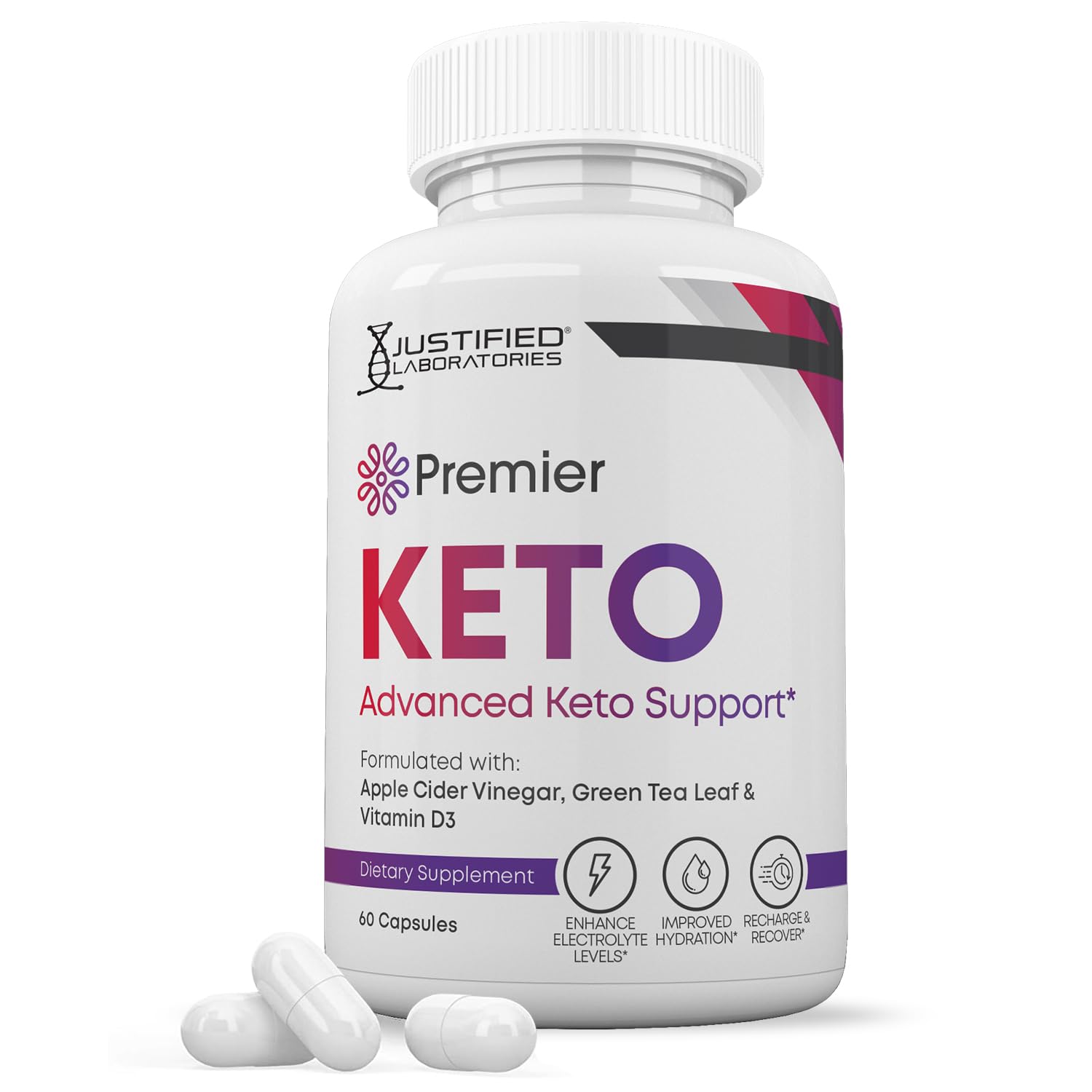 Justified Laboratories Premier Keto ACV Capsules, 60 Count