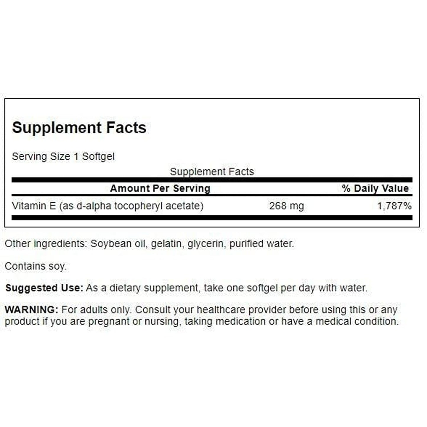Swanson Natural Vitamin E 400 Iu (268 Milligrams) Softgels 750