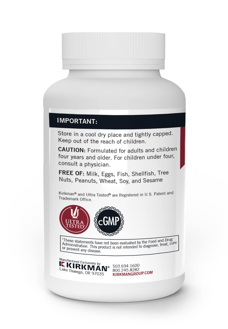 Kirkman Calcium 200 mg Capsules, 120 Count