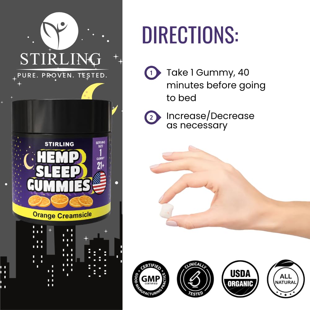 Stirling Sleep Gummies with Hemp Seed Oil Gummy 30 Count