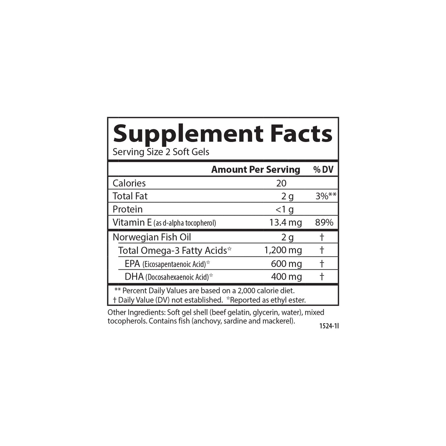 Carlson Super Omega-3 Gems Softgels, 100 Softgels