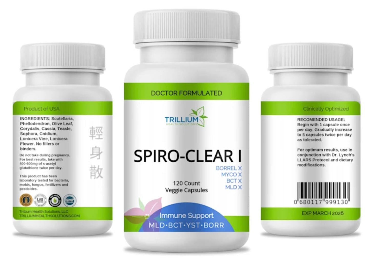 Trillium Health Solutions Spiro-Clear I Lyme Support Formula Powder, 1 Count