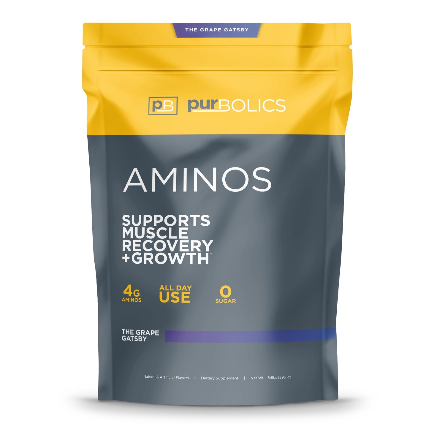 Purbolics Aminos Powder, 10 oz, 60 Servings, Grape Gatsby