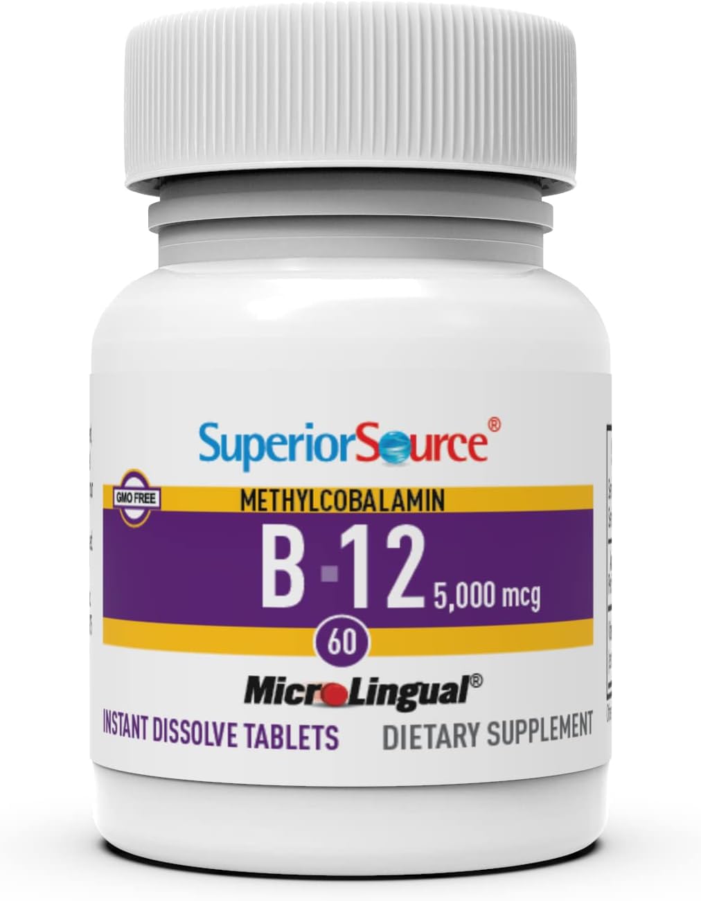 Superior Source No Shot Methylcobalamin B-12 5000 mcg Tablets 60 Count