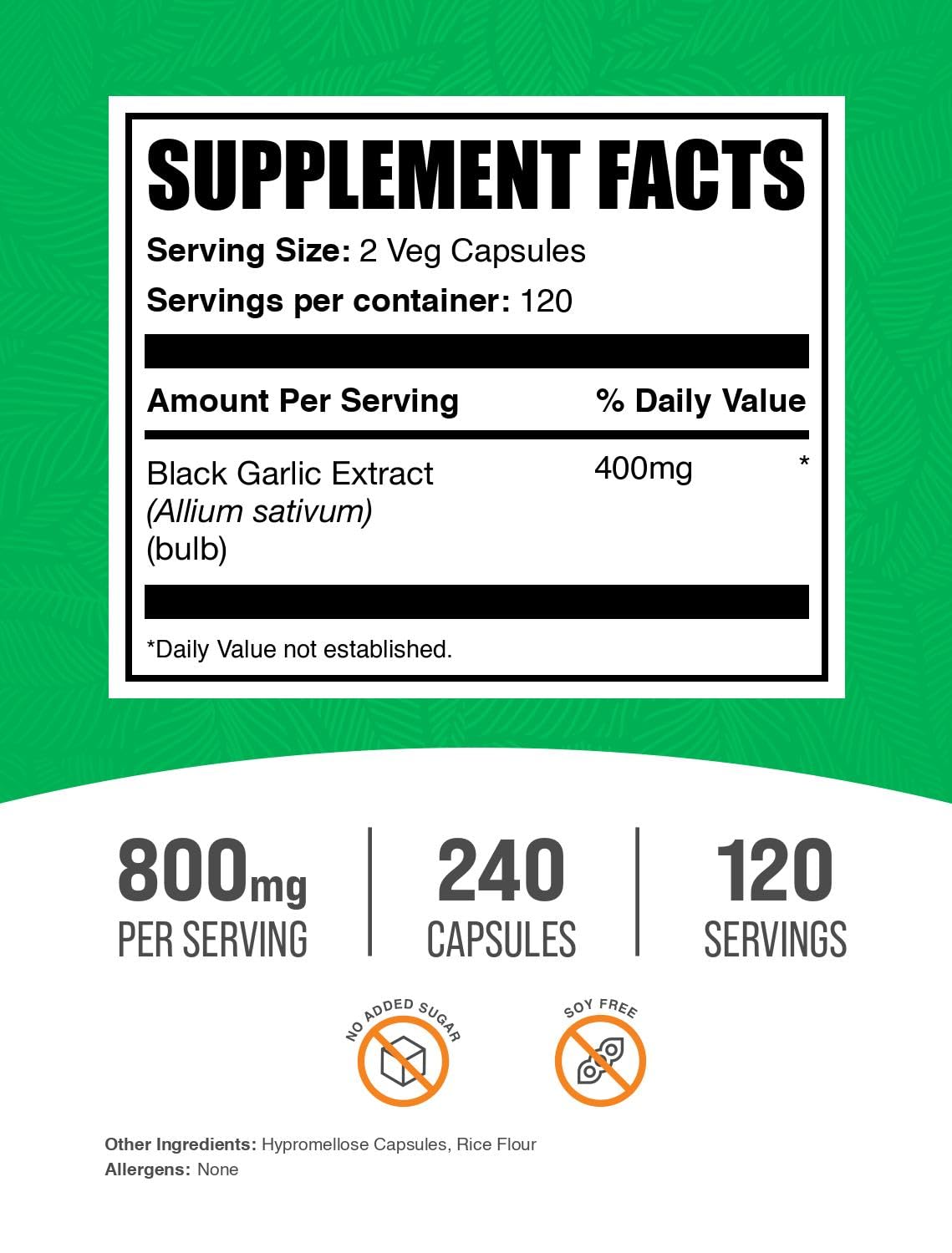 BulkSupplements Black Garlic Extract Capsules 240 Capsules