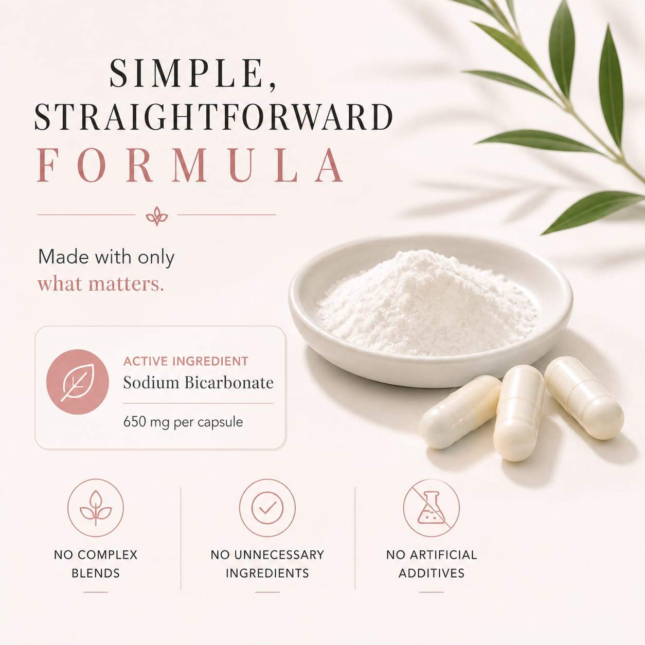 NAWAZ Wellness Balance Capsules Sodium Bicarbonate 650mg Delayed Release, 120 Capsules