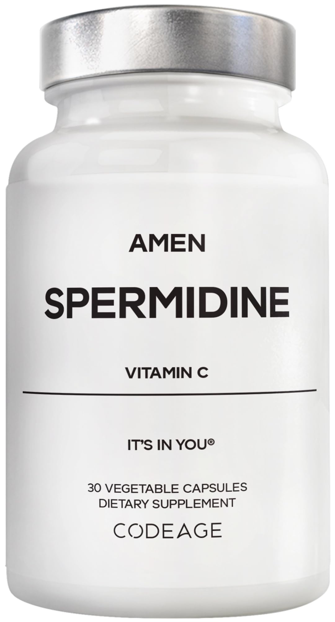 Amen Spermidine Trihydrochloride Vitamin C Vegan Capsule, 30 Count