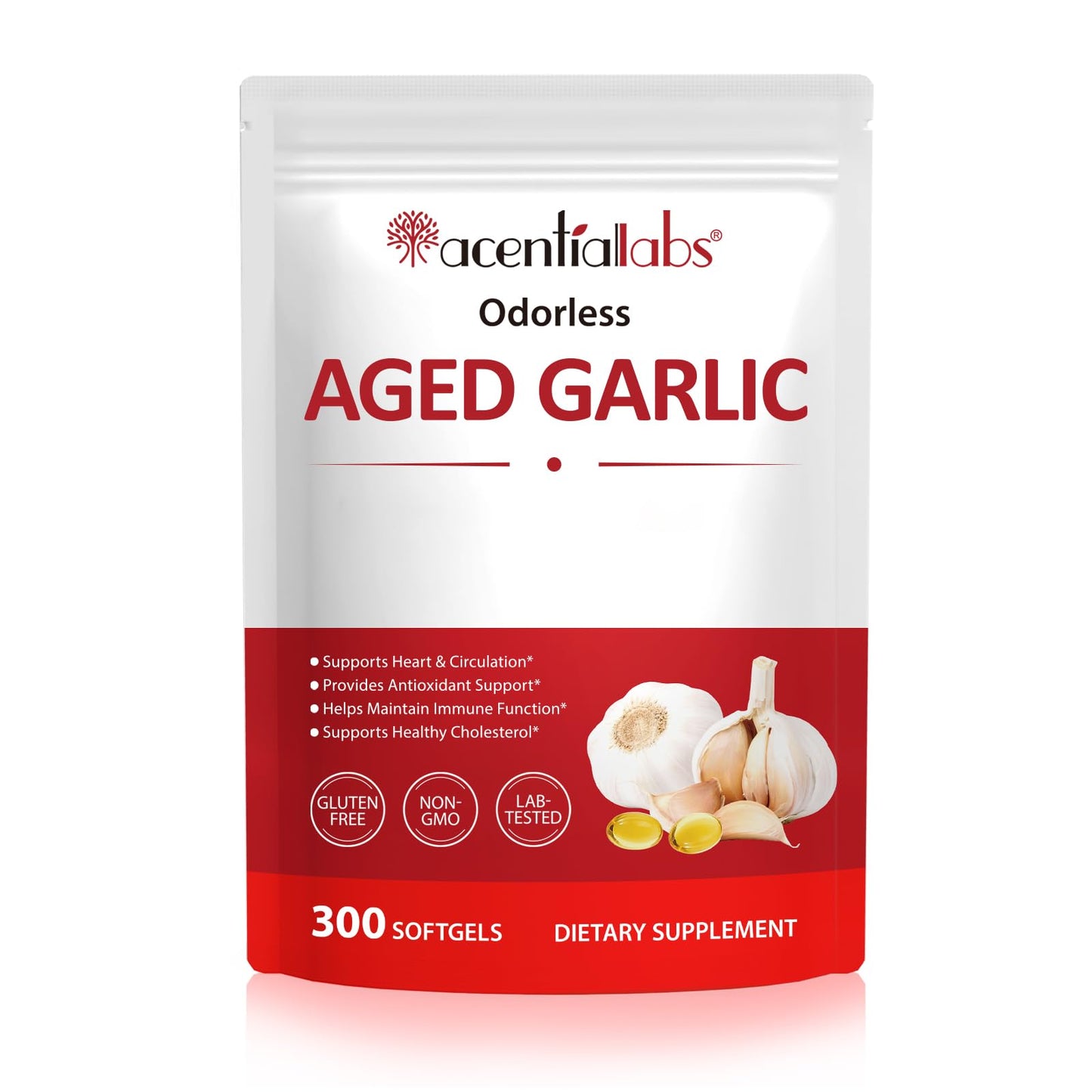O.SECERT Odorless Garlic Softgels 500mg Per Serving, 300 Softgels