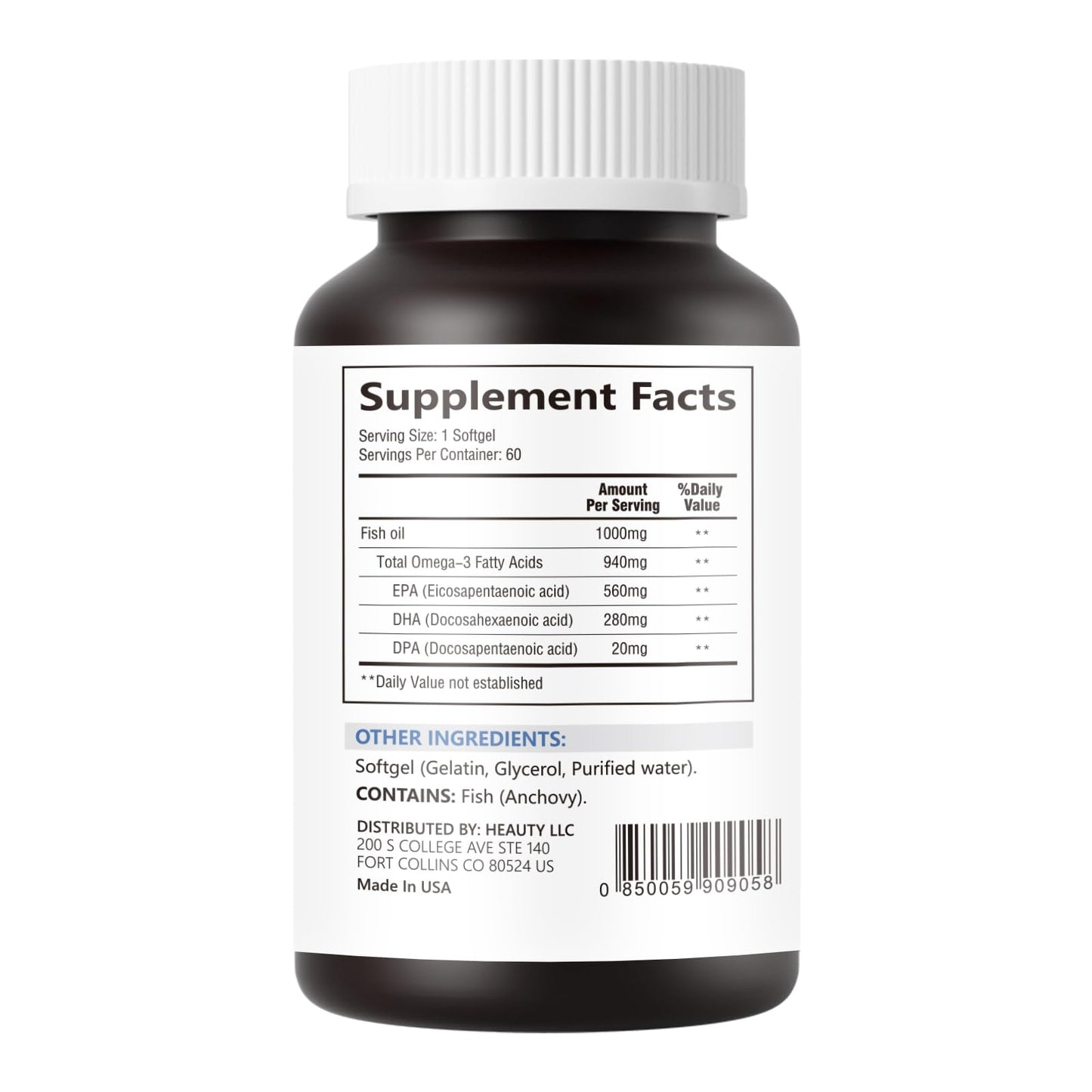 Ciyive Omega-3 Fish Oil Softgels 60 Count