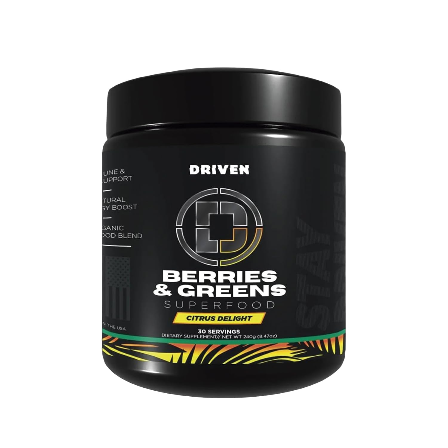 Driven Nutrition B&G Berries & Greens Superfood Powder, 8.47 Ounce