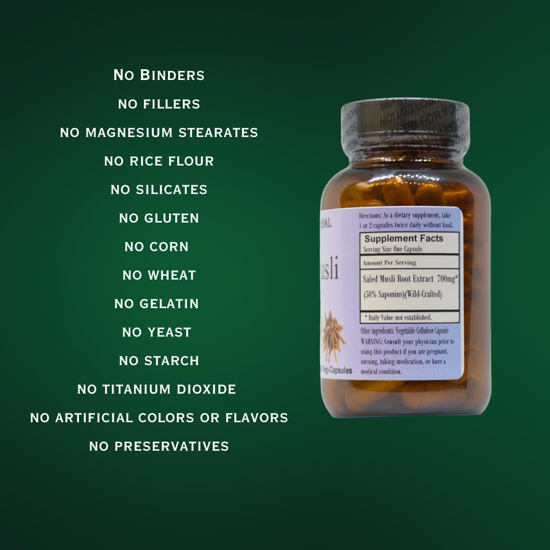 Barlowe's Herbal Elixirs Safed Musli Extract Capsules 60 Veggie Capsules