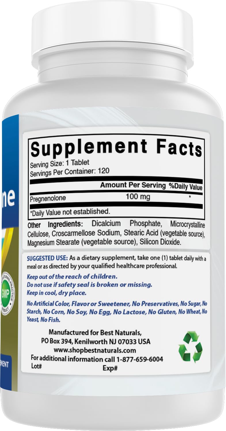 Best Naturals Pregnenolone 100 mg Tablet, 120 Tablets