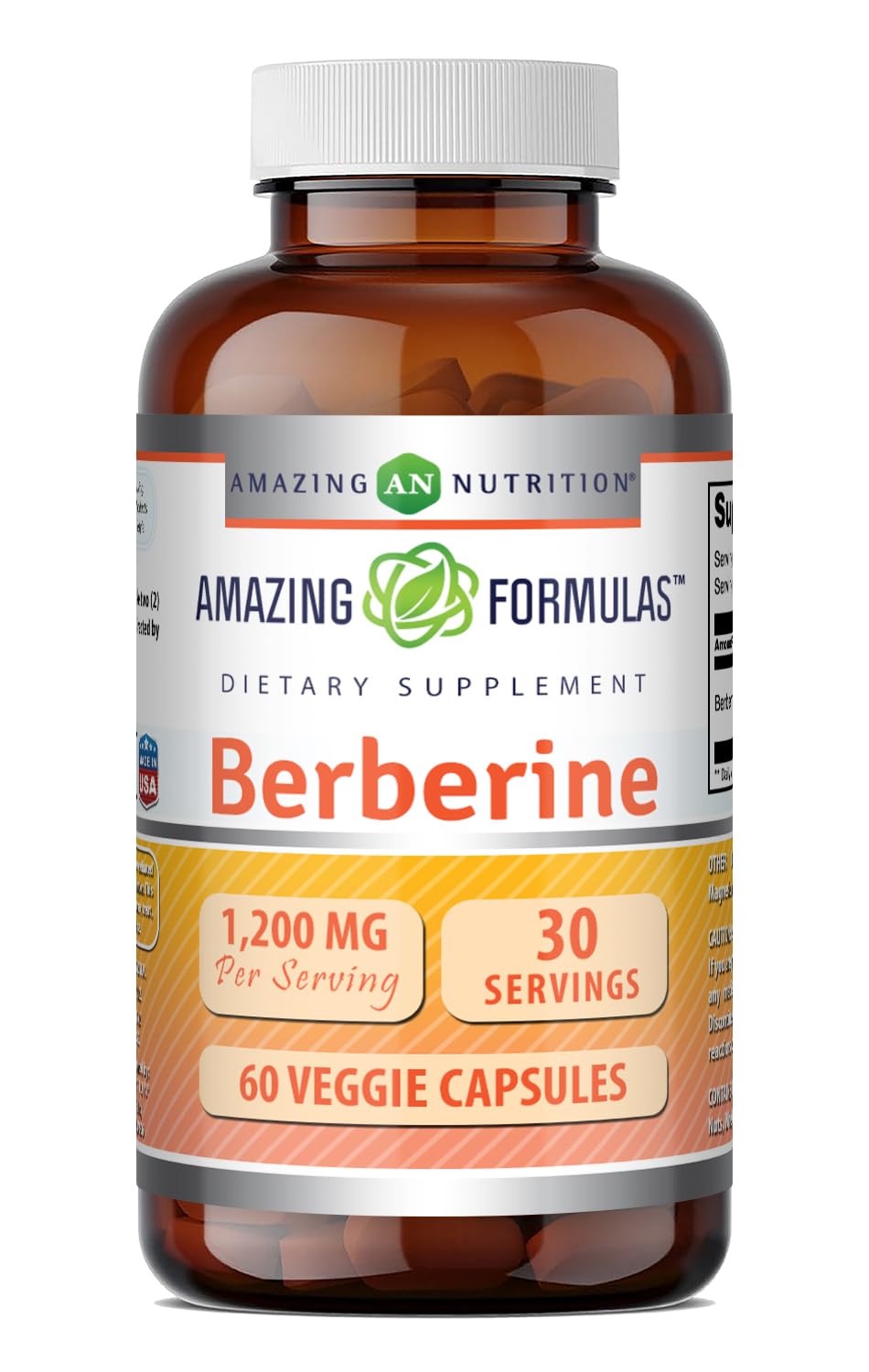 Amazing Nutrition Berberine Supplement Capsules 60 Count