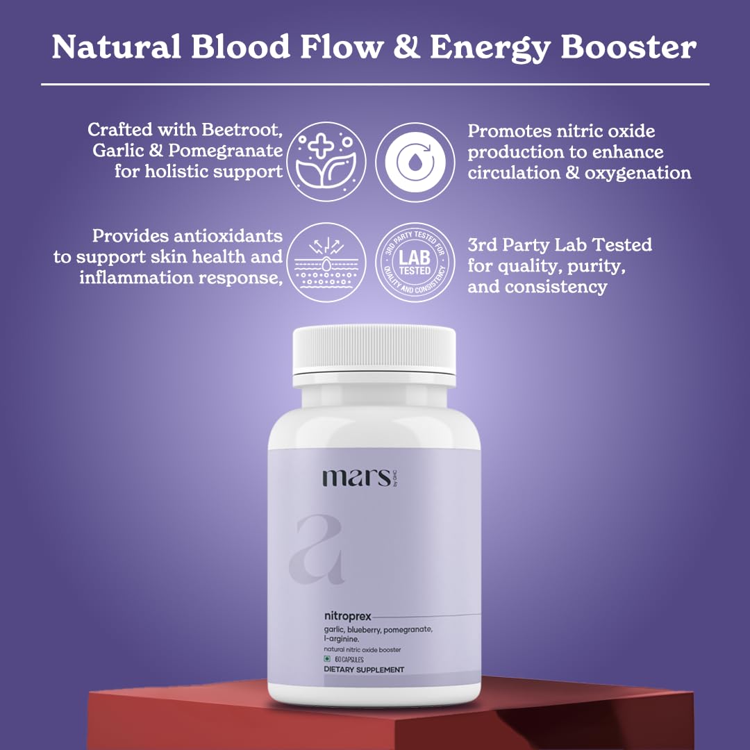 Mars by GHC NitroPrex Nitric Oxide Booster Capsules, 180 Capsules