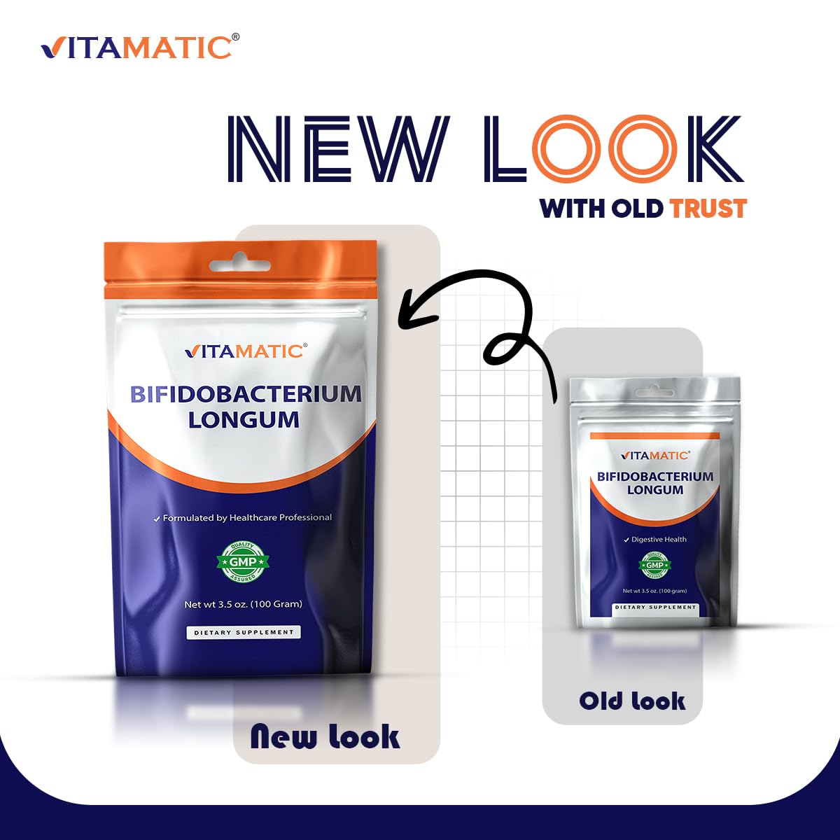 Vitamatic Bifidobacterium Longum Probiotic Powder 3.5 oz