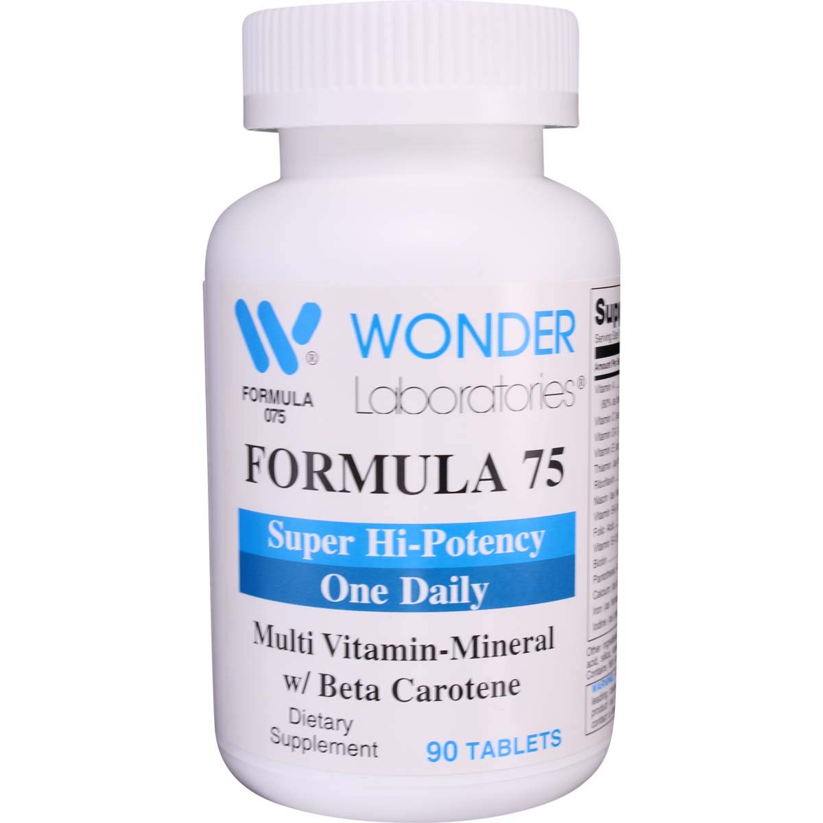 Wonder Laboratories High Potency Daily Multivitamin with Vitamin A 25,000 IU as Beta Carotene Tablets 90