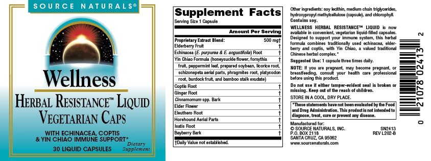 Source Naturals Wellness Herbal Resistance Capsule 30 Capsules