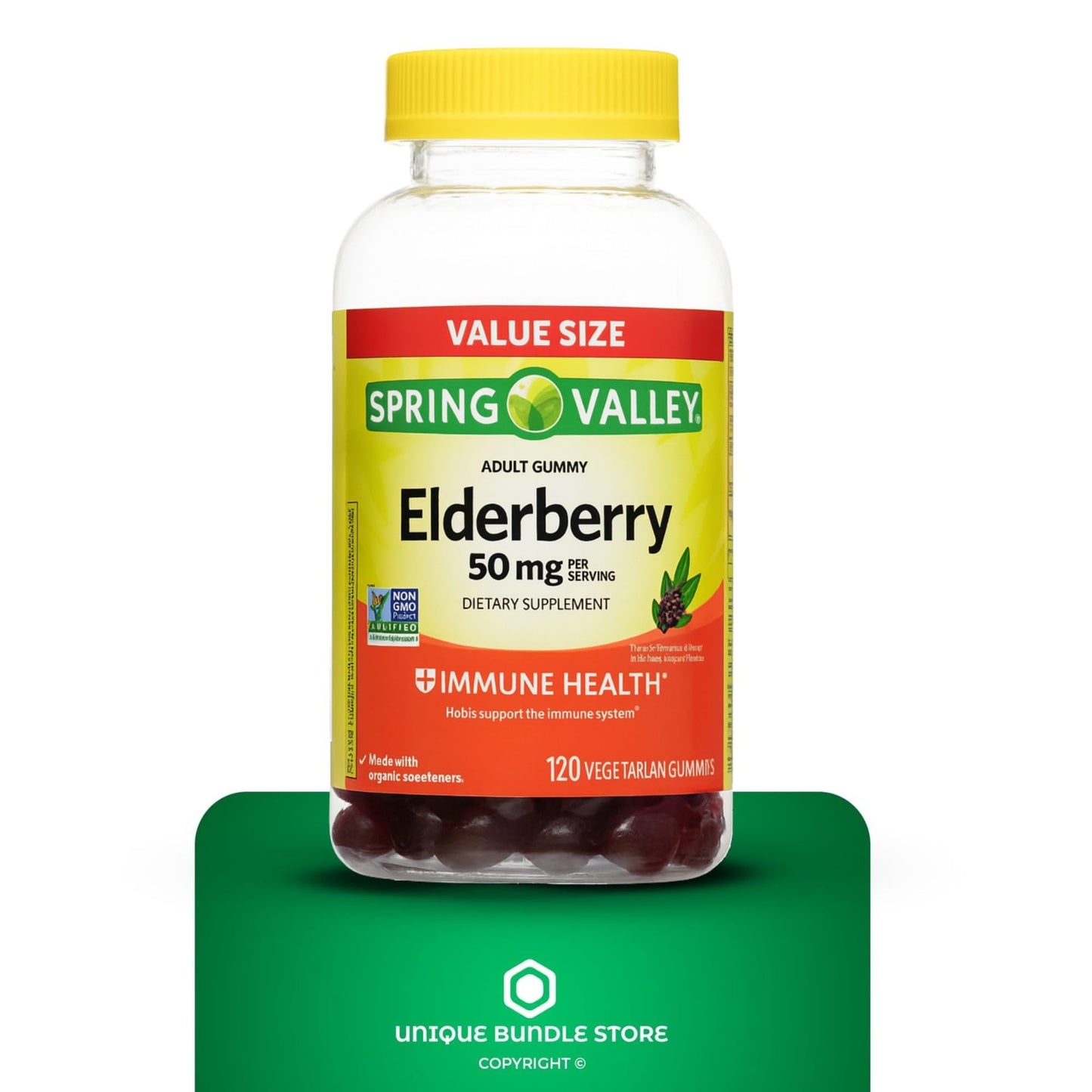 Unique Bundle Store Elderberry Vegetarian Gummies 240 Count