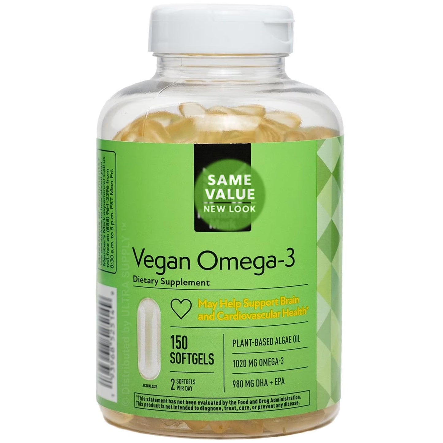 Generic Vegan Omega-3 Softgels 150 Count