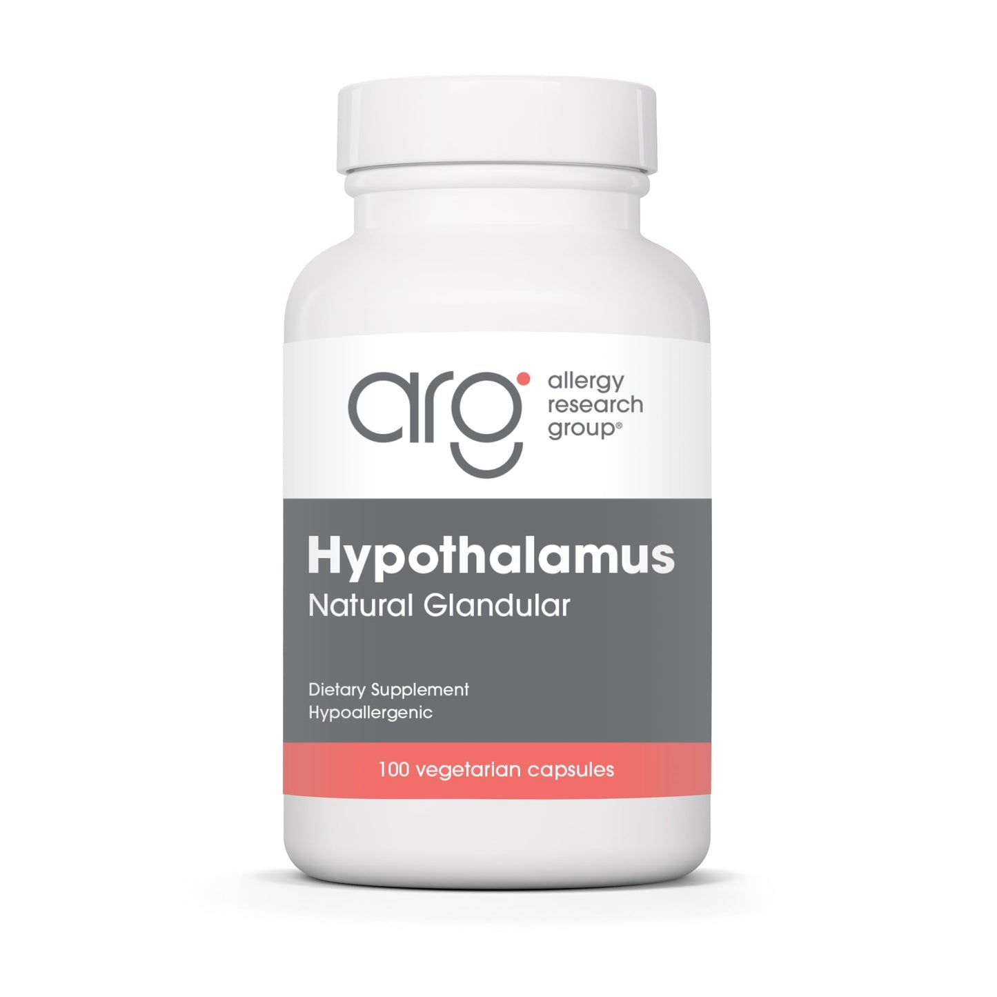 Allergy Research Group ARG Hypothalamus Bovine Glandular Supplement 500 mg Lyophilized Hypothalamus Tissue Adrenal Balance & Endocrine Support Capsules 100
