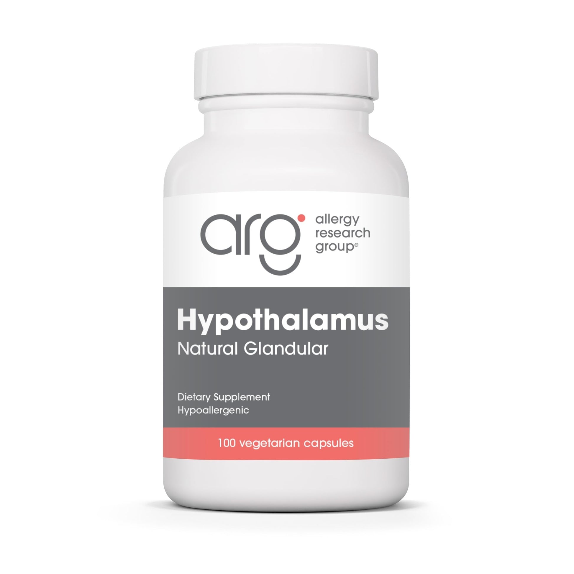 Allergy Research Group ARG Hypothalamus Bovine Glandular Supplement 500 mg Lyophilized Hypothalamus Tissue Adrenal Balance & Endocrine Support Capsules 100