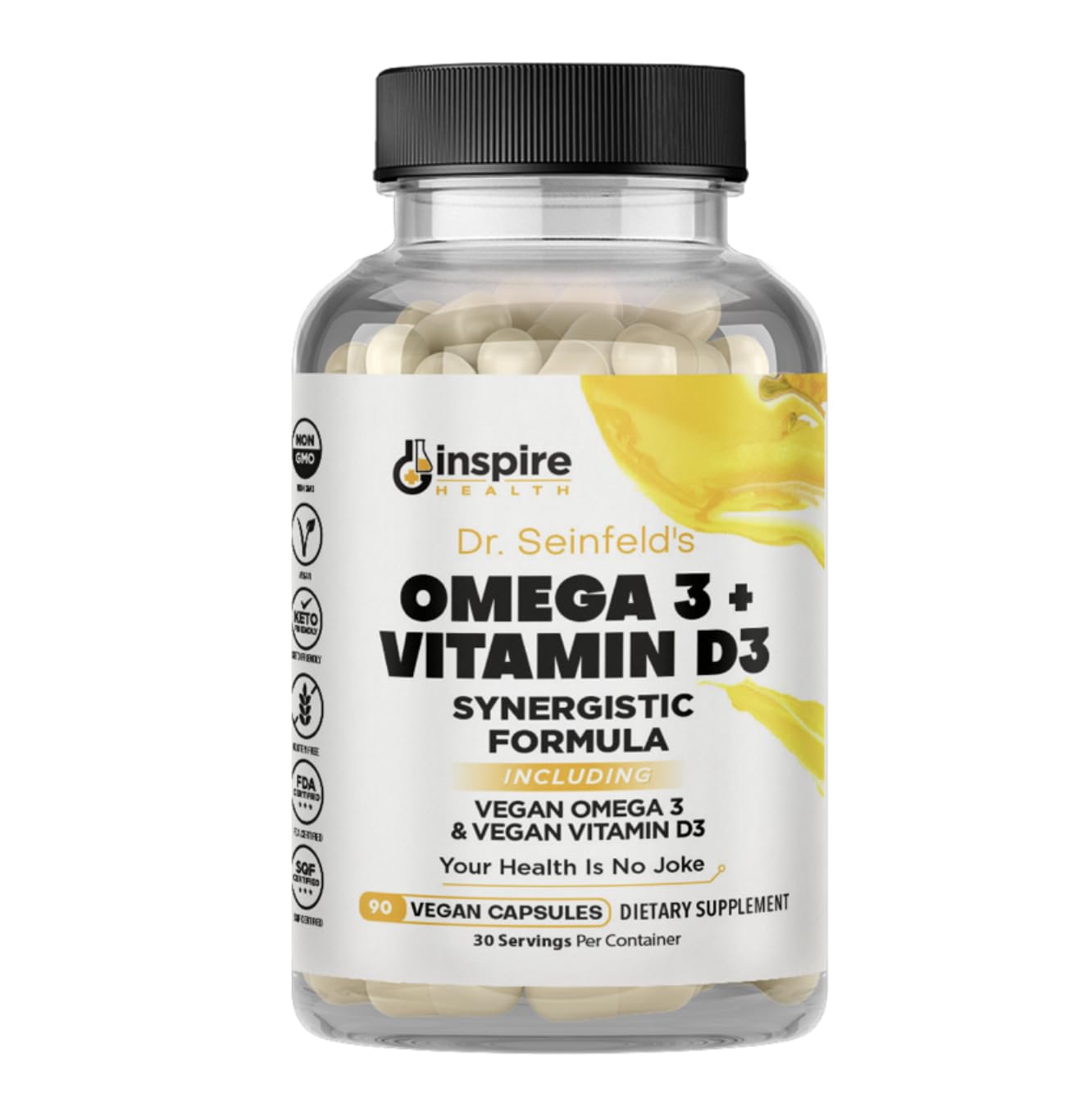 GINSPIRE NUTRITION Dr. Seinfeld Vegan Algae Omega-3 and Vitamin D3 Supplement for Men and Women Capsule 1