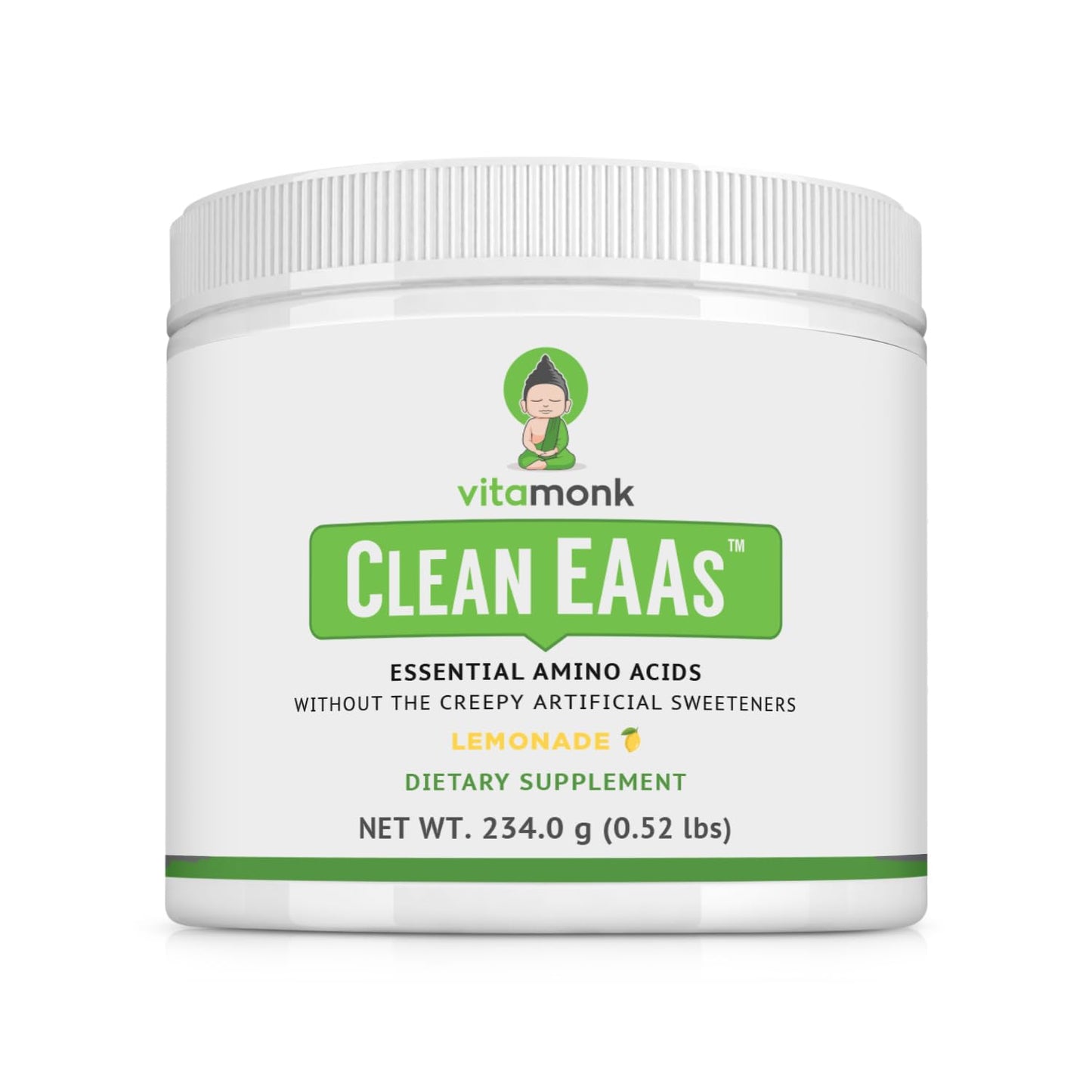 VitaMonk Clean EAA Powder, 85 Servings, Natural Lemonade Flavor