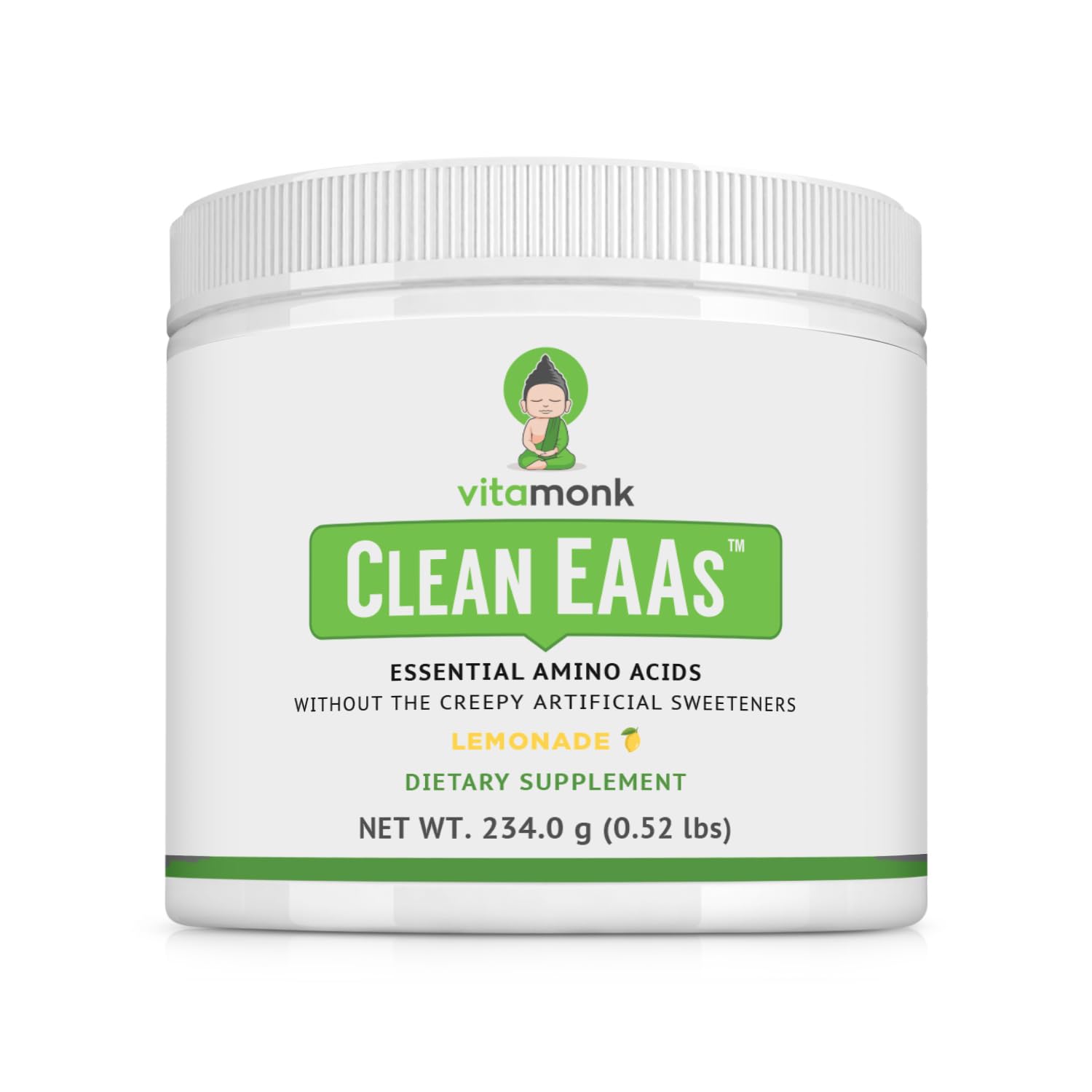 VitaMonk Clean EAA Powder, 85 Servings, Natural Lemonade Flavor