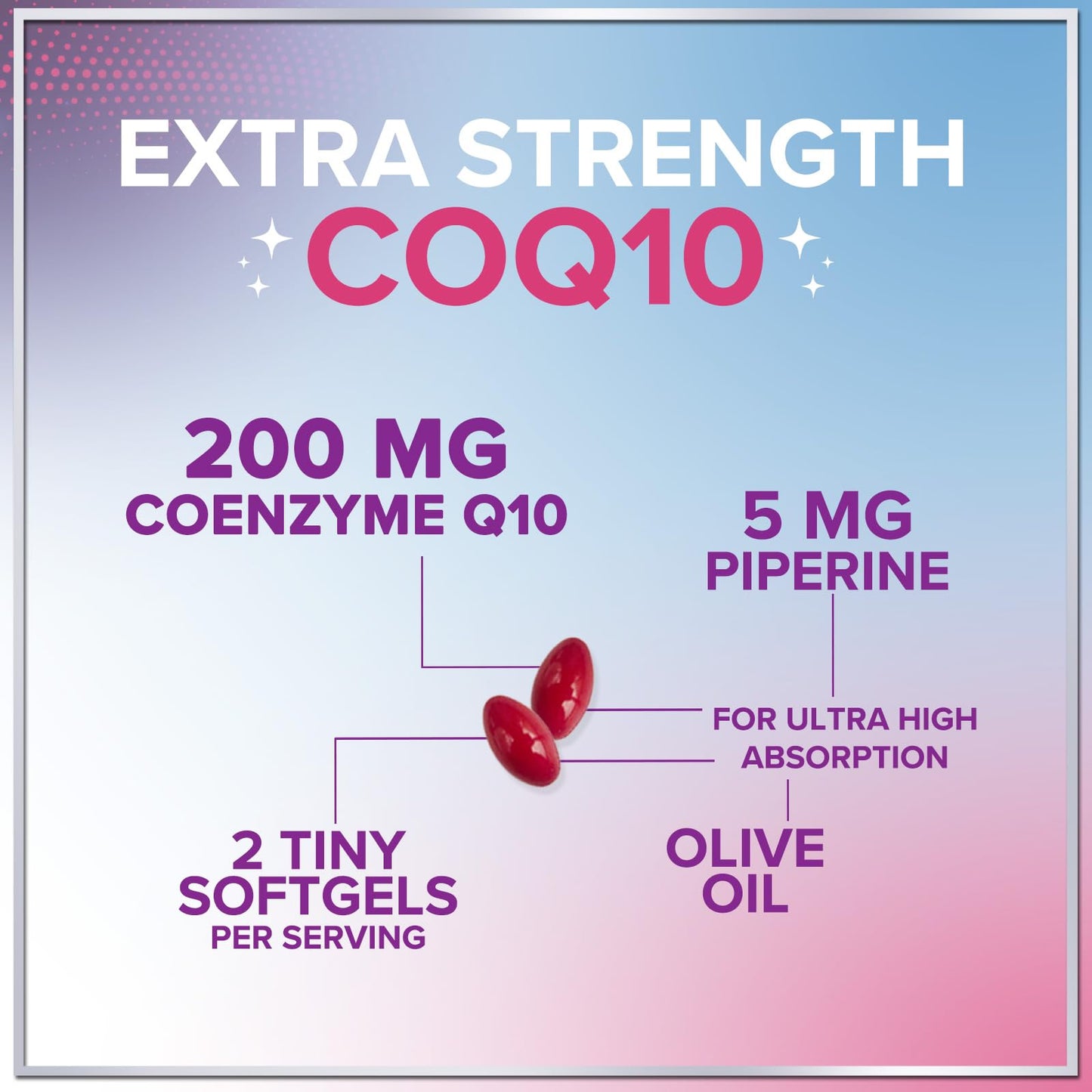 Hello Lovely! Coenzyme Q10 200mg per Serving Softgels, 120 Count