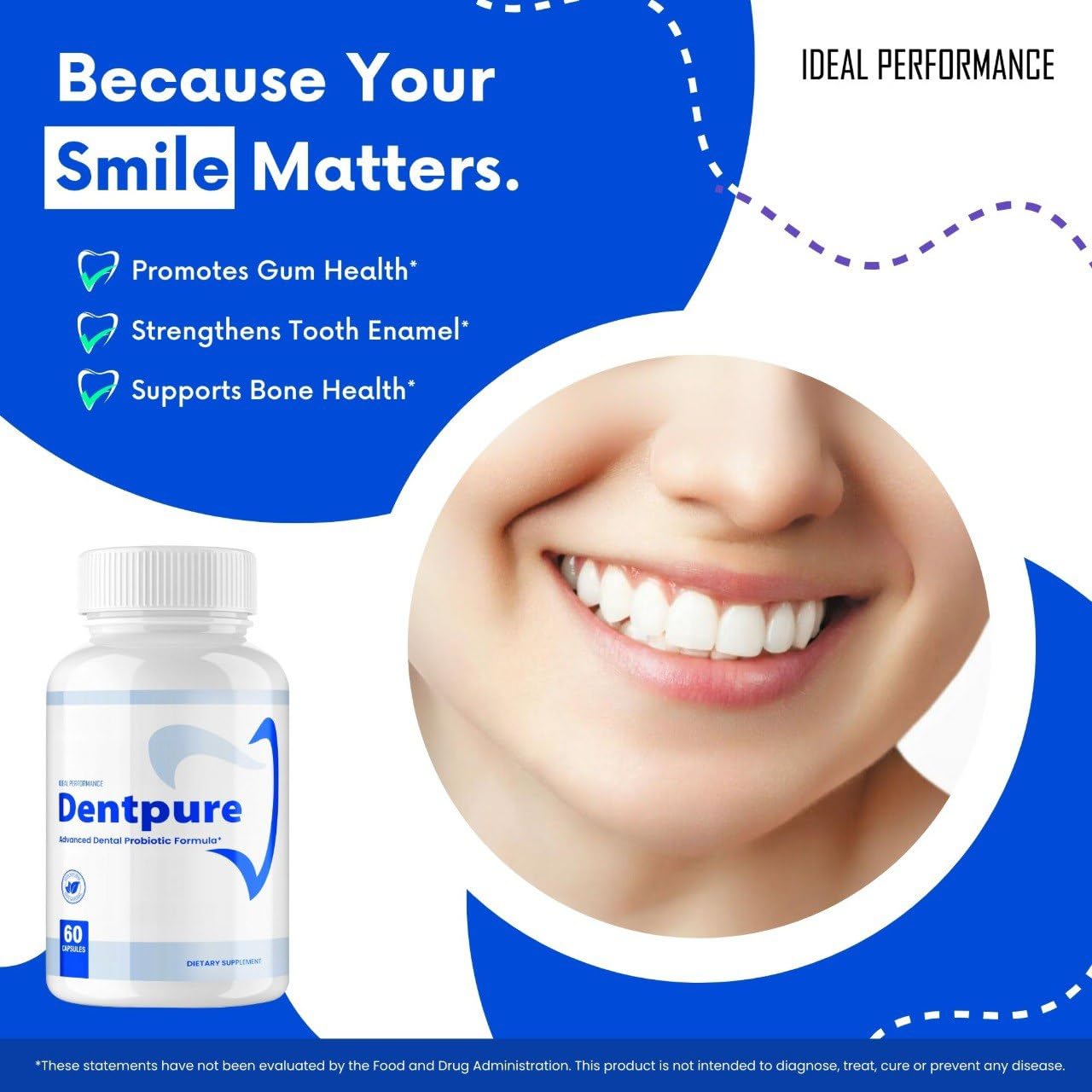 IDEAL PERFORMANCE Dentpure Oral Probiotics for Teeth and Gums Capsules 180 Capsules