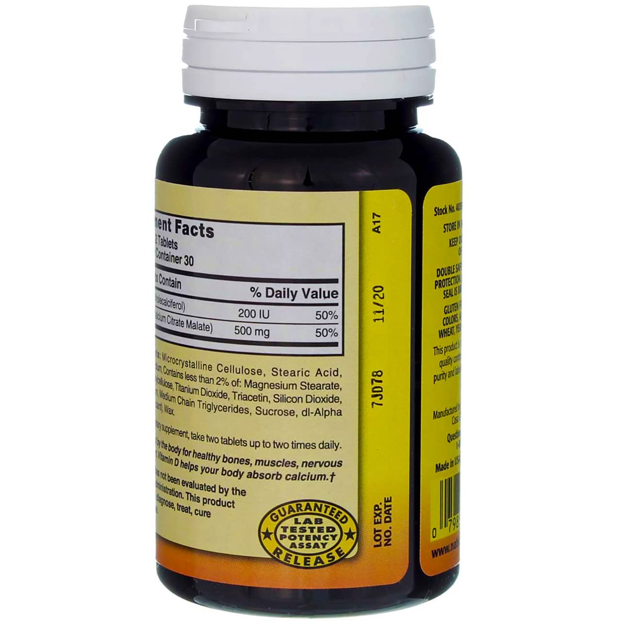 Nature's Blend Calcium Citrate Malate 500 mg Tablets, 60 Count