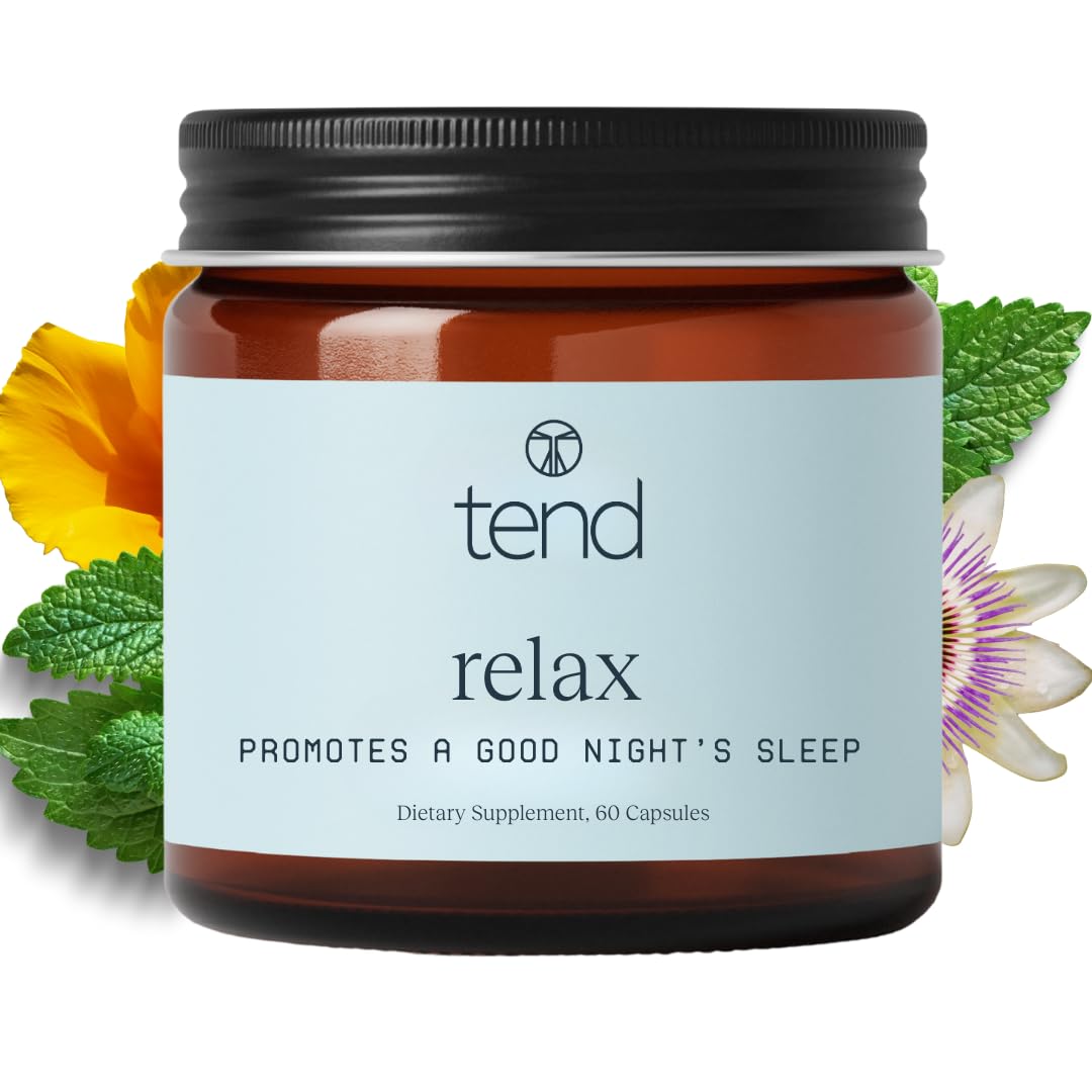 Tend Supplements Relax Sleep Support Dietary Supplement, Natural Sleep Aid Capsule 1