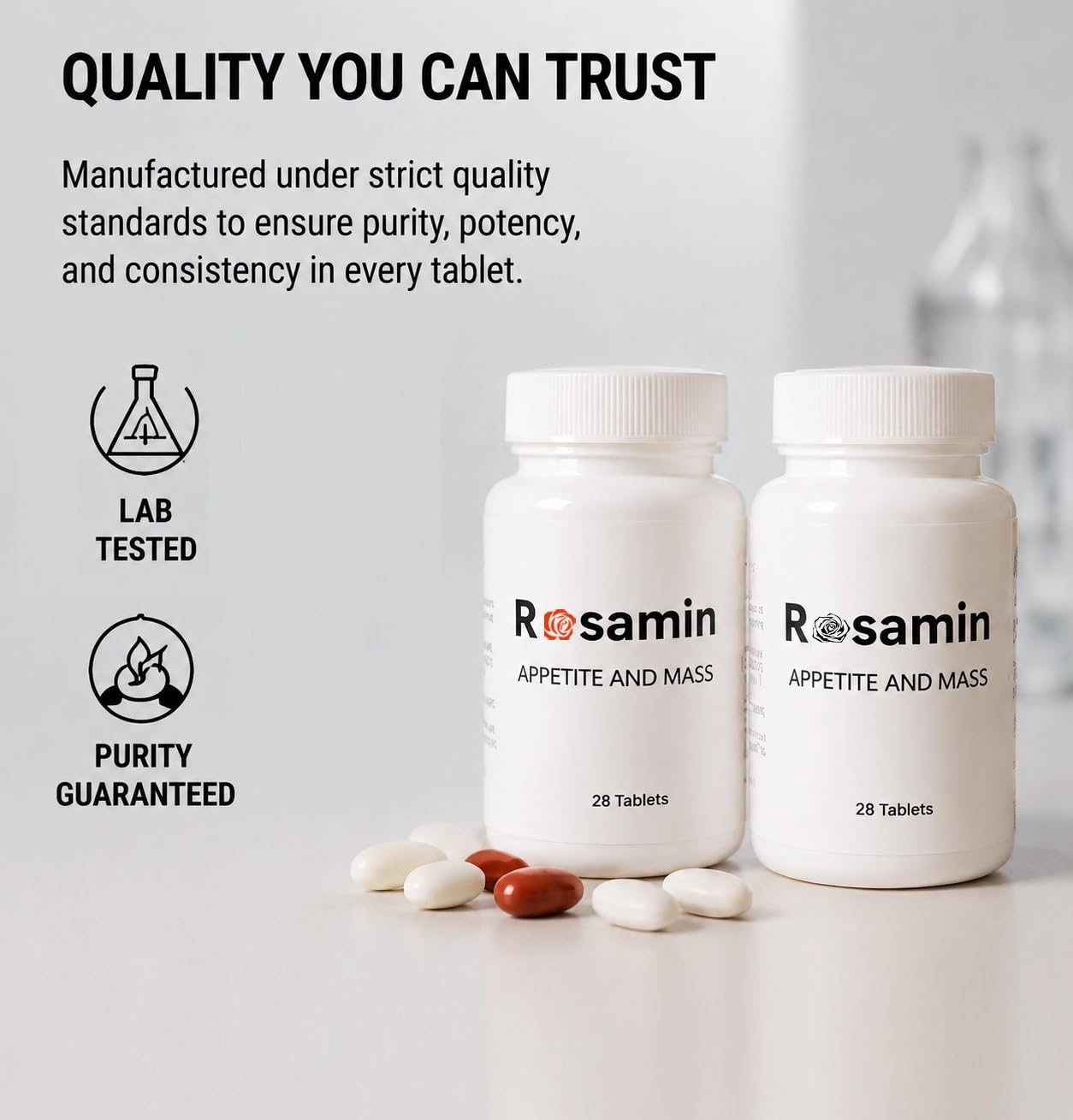 Rosamin Weight Gaining Pills Softgels, 56 Count