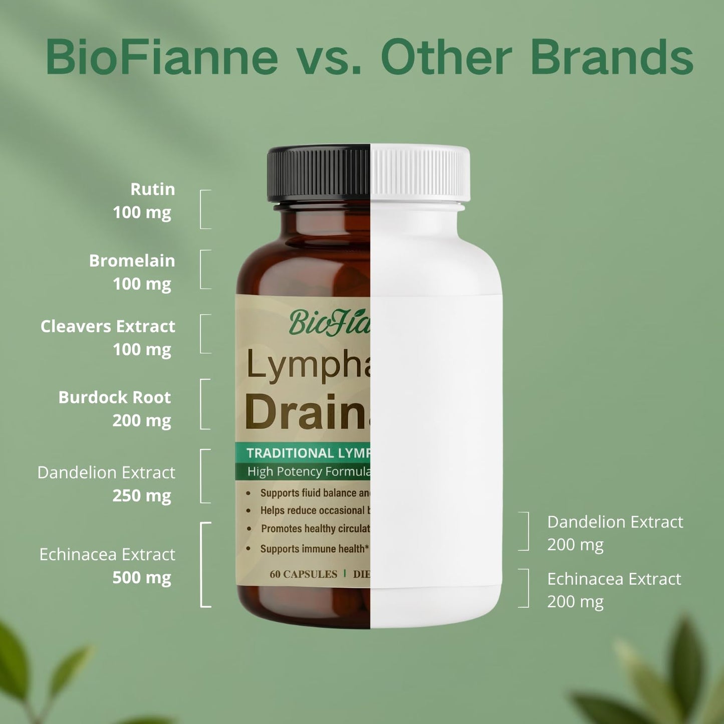 BioFianne Lymphatic Drainage Supplement, 60 Capsules