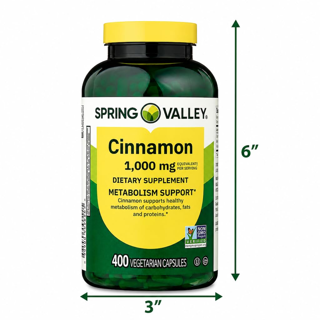 Generic Cinnamon Supplement Vegetarian Capsules, 400 Count