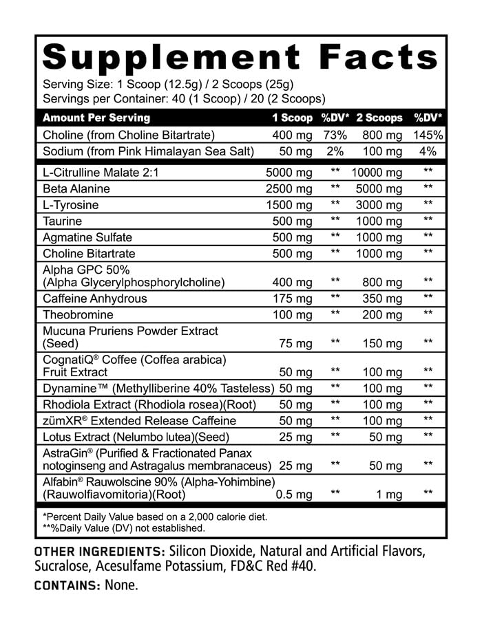 Underground Bio Labs Panda Supps Rampage Chaos Extreme Pre-Workout High Stim Maximum Pump Focus and Energy, Powder, 15.78 Ounce